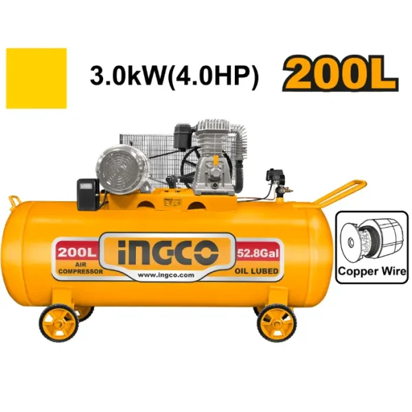 Маслен Компресор 3.0kw 200L INGCO AC402001