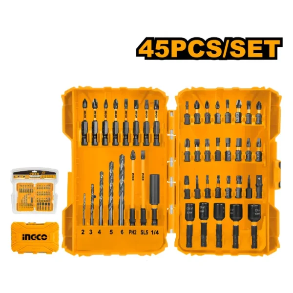 БИТОВИ СЕТ + НАСТАВАК 45/1 INGCO AKDL24502