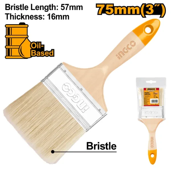 ЧЕТКА ЗА ФАРБАЊЕ ДРВЕНА РАЧКА INGCO 3" 75mm CHPTB0103
