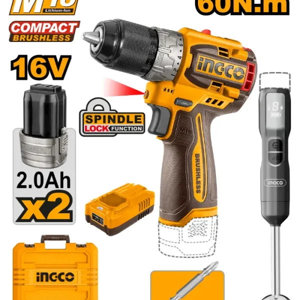 БАТЕРИСКИ COMBO СЕТ INGCO 2/1 16V 2x2.0Ah БАТЕРИЈА Штрафилица + рачен блендер - CKLI1628