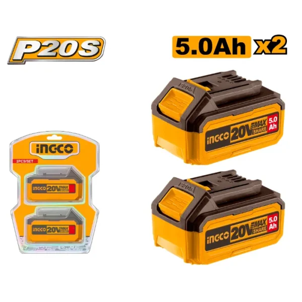 СЕТ БАТЕРИИ INGCO 2x5.0Ah - COSLI240464E