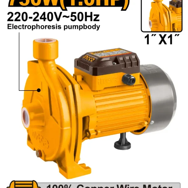 ЦЕНТРИФУГАЛНА ПУМПА INGCO 750W 1" CPM7508