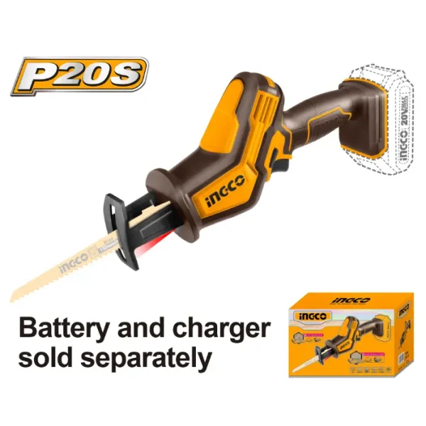 РЕЦИПРОЧНА ПИЛА САБЈАРКА 20V СОЛО БЕЗ БАТЕРИИ INGCO CRSLI6508