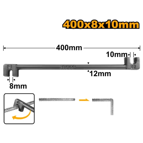 КЛУЧ ЗА ВИТКАЊЕ АРМАТУРА 8x10 INGCO HBB08101