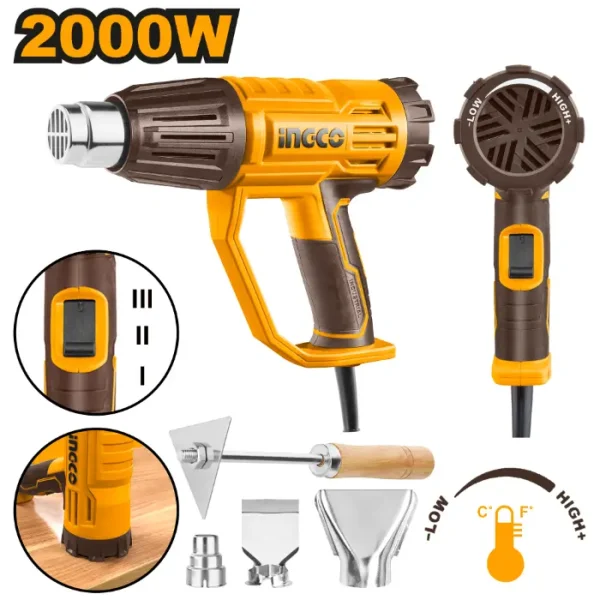 ИНДУСТРИСКИ ФЕН 2000W INGCO HG200047
