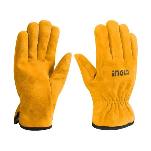 Кожни ракавици INGCO жолти HGVC02