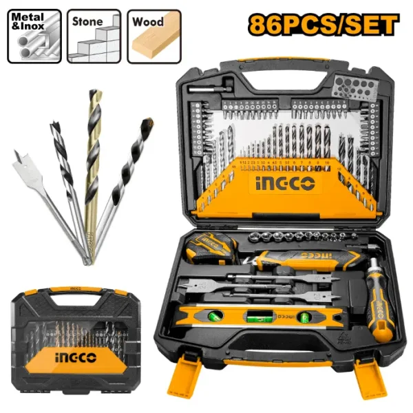 СЕТ INGCO 86/1 БУРГИИ + ШТРАФЦИГЕРИ HKTAC010861