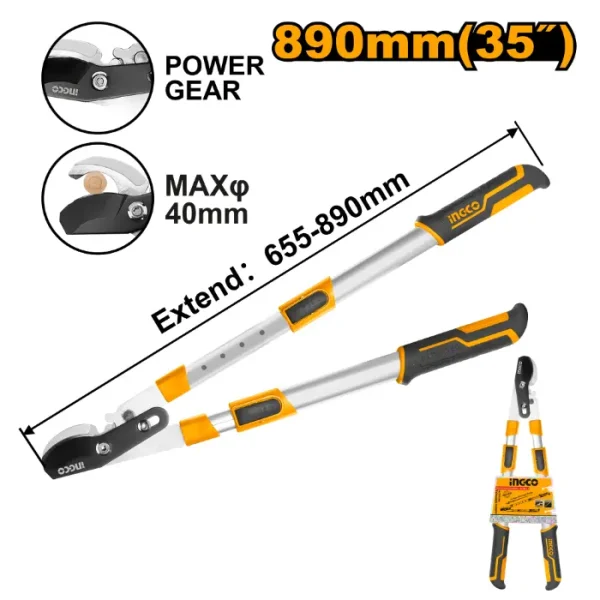 НОЖИЦИ ЗА ГРАНКИ INGCO ТЕЛЕСКОПСКИ HLTA7608