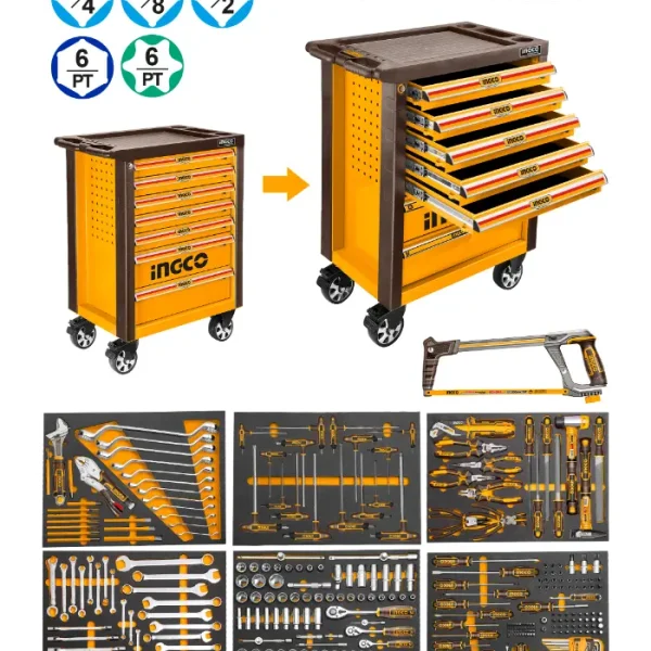 КОЛИЧКА СО АВТОМЕХАНИЧАРСКИ АЛАТИ 328 парчиња INGCO HTCS273281