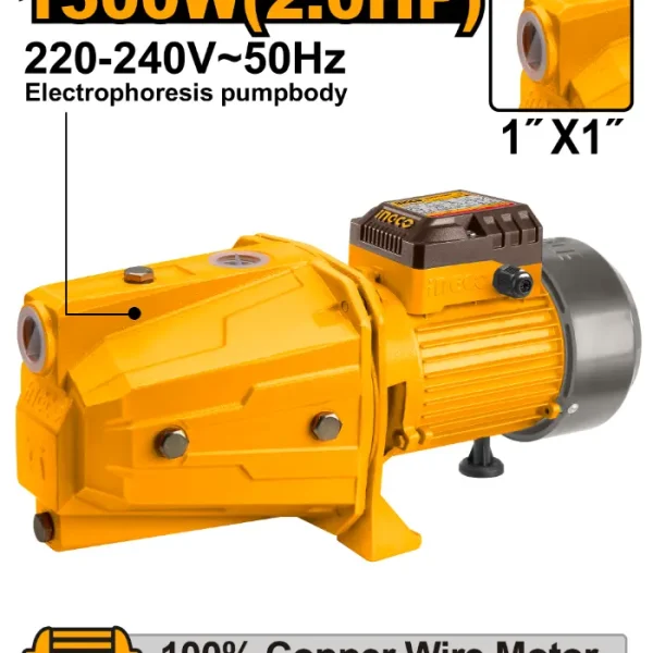 Вакуум пумпа за вода INGCO 1.5KW 1" JP15008