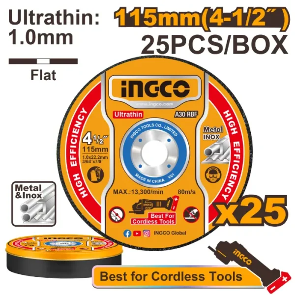 Камен INGCO 115x1 (1/25 парчиња) MCD11011525