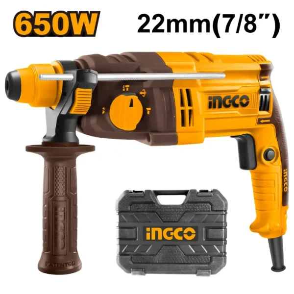 УДАРЕН ЧЕКАН ДУПЧАЛКА SDS+ ХИЛТА 650W 1.7J INGCO RGH6528