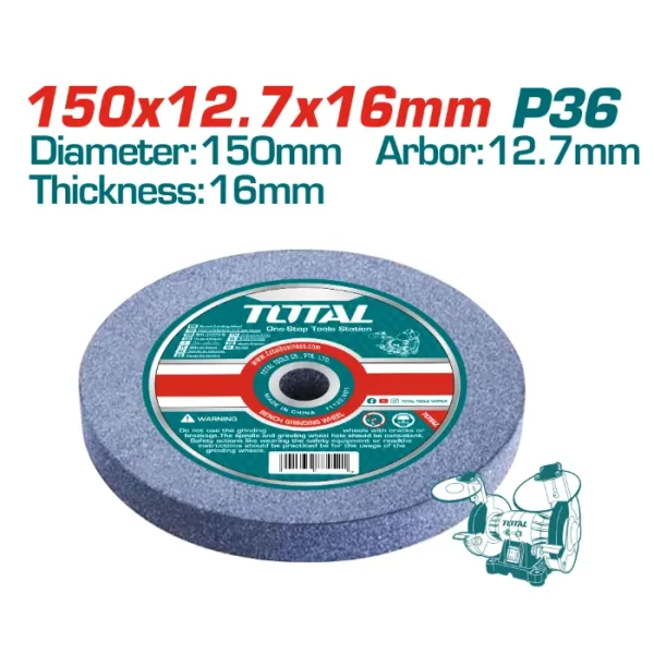 БРУСЕН КАМЕН ЗА СТОЛНА БРУСИЛКА 150mm TBG15015 P36 - TOTAL TAC1506023/6