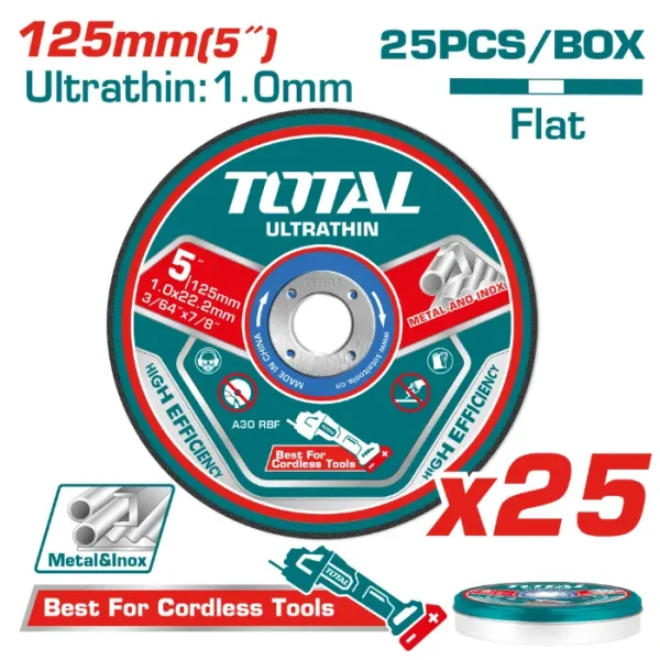 TOTAL БРУСЕН КАМЕН 125x1mm 1/25pcs TAC21012525
