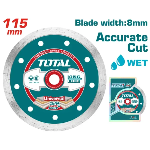 ДИЈАМАНТСКИ ДИСК ЗА ПЛОЧКИ TOTAL 115mm - TAC2121153