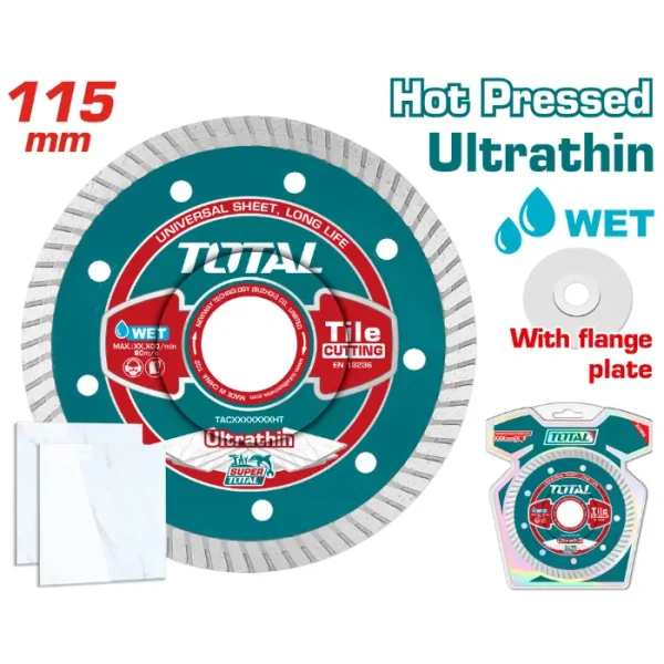 ДИЈАМАНТСКИ ДИСК TOTAL ЗА ВОДНО СЕЧЕЊЕ 115x0.8mm ТУРБО TAC2131151HT