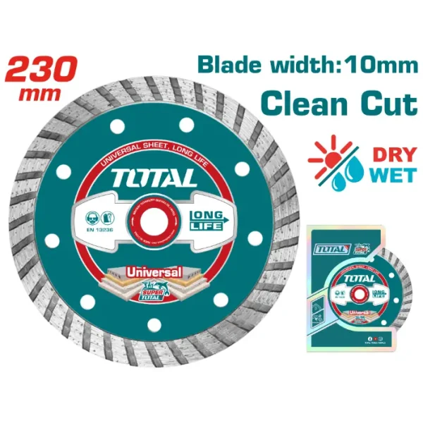 ДИЈАМАНТ ДИСК TOTAL 230mm ТУРБО TAC2132303
