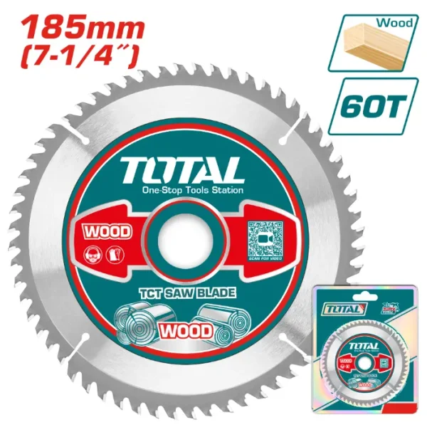 ПИЛА ЗА ДРВО TOTAL 185mm 60T TAC231413