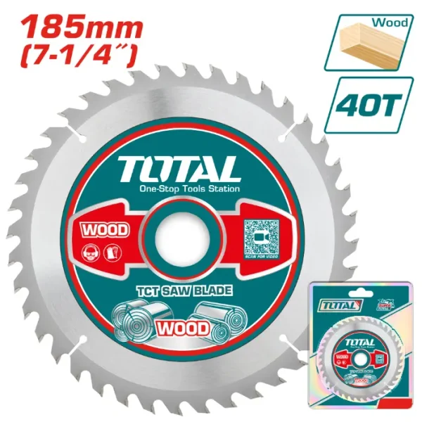 ПИЛА ЗА ДРВО TOTAL 185mm 40T TAC231415