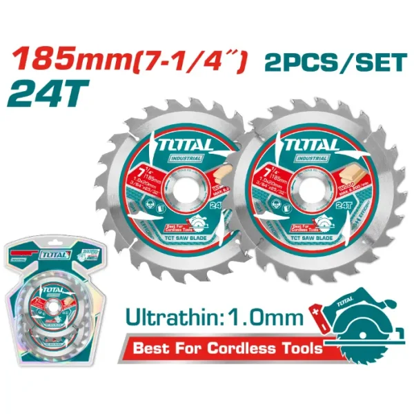 ПИЛА TOTAL ЗА ДРВО 185mm СЕТ 2/1 TAC2331853