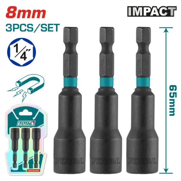 СЕТ 3/1 НАСАДНИ ПАТЕНТ КЛУЧЕВИ TOTAL 8mm - TAC270831