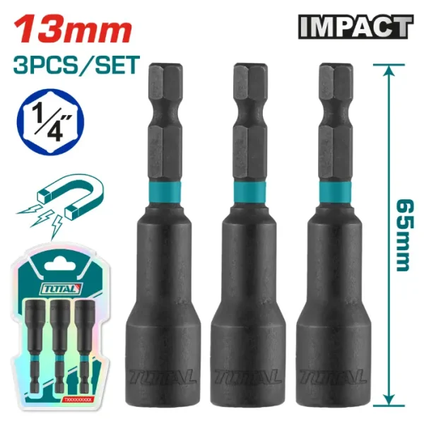 СЕТ 3/1 НАСАДНИ ПАТЕНТ КЛУЧЕВИ TOTAL 13mm 3/1 - TAC271331