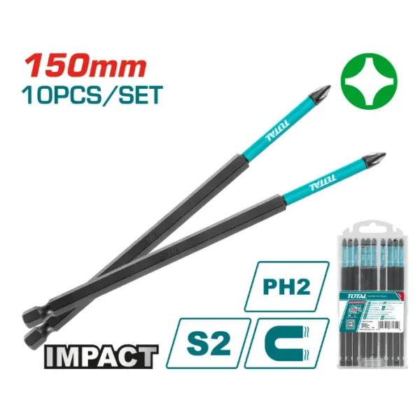 СЕТ 10/1 БИТ TOTAL ДОЛГ PH2x150mm TACIM16PH263