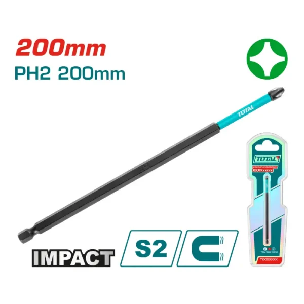 БИТ TOTAL ЦРН ДОЛГ PH2 -200mm TOTAL TACIM71PH2200
