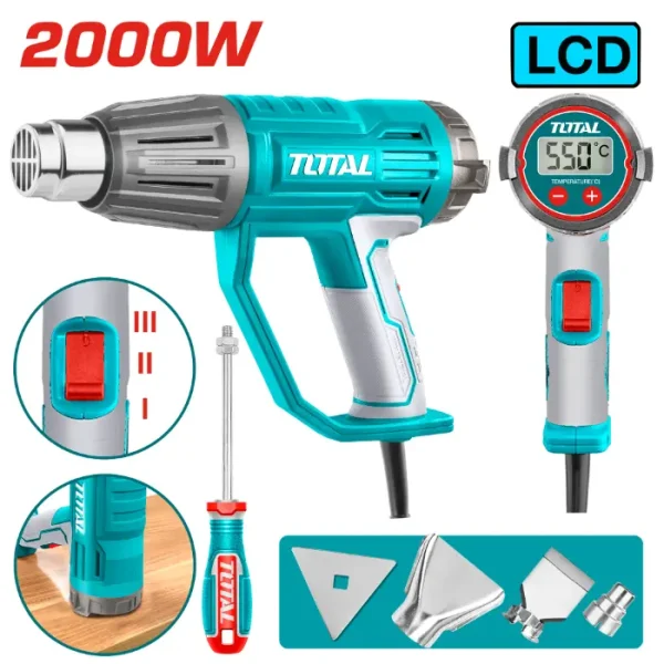 ИНДУСТРИСКИ ФЕН 2000W ДИГИТАЛЕН ТОТАL TOTAL TB20056