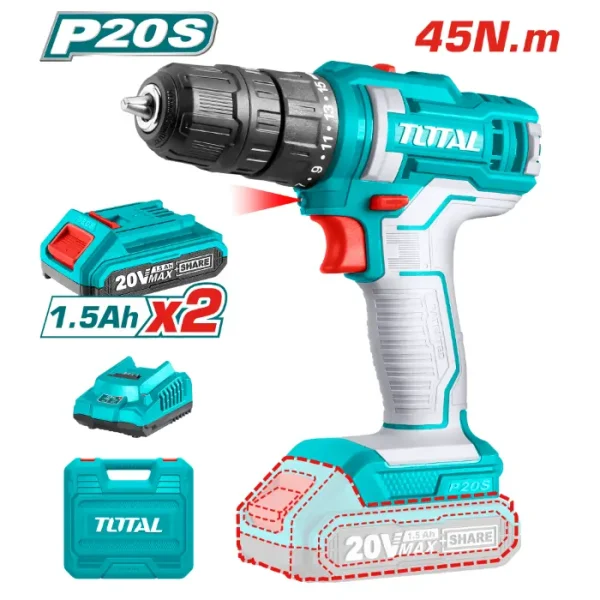 ШТРАФИЛИЦА TOTAL 20V 2x1.5Ah БАТЕРИИ TDLI20028