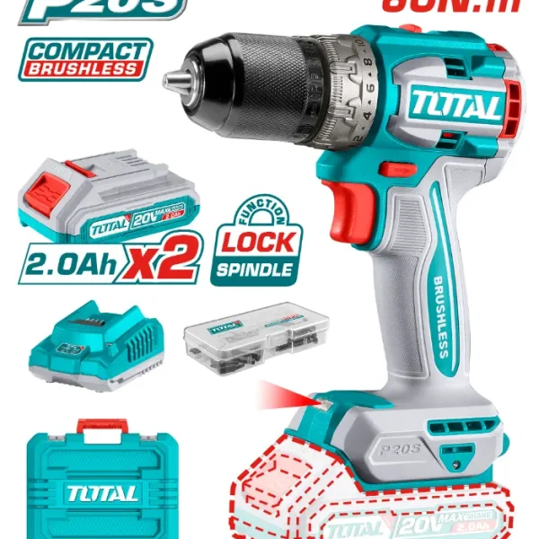 ШТРАФИЛИЦА 20V 2x2.0Ah БАТЕРИИ 60N TOTAL TDLI20602