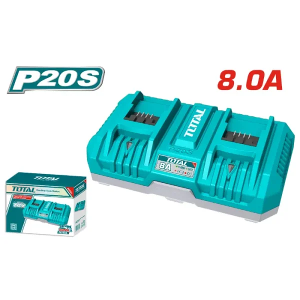 ПОЛНАЧ 20V ЗА 2 БАТЕРИИ 2x4А TOTAL TFCLI2082