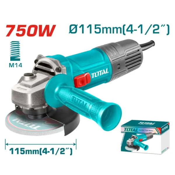 ЕЛЕКТРИЧНА АГОЛНА БРУСИЛКА 750W 115mm- TOTAL TG10711556