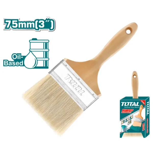 ЧЕТКА ЗА ФАРБАЊЕ 75mm ДРВЕНА РАЧКА TOTAL THT84032