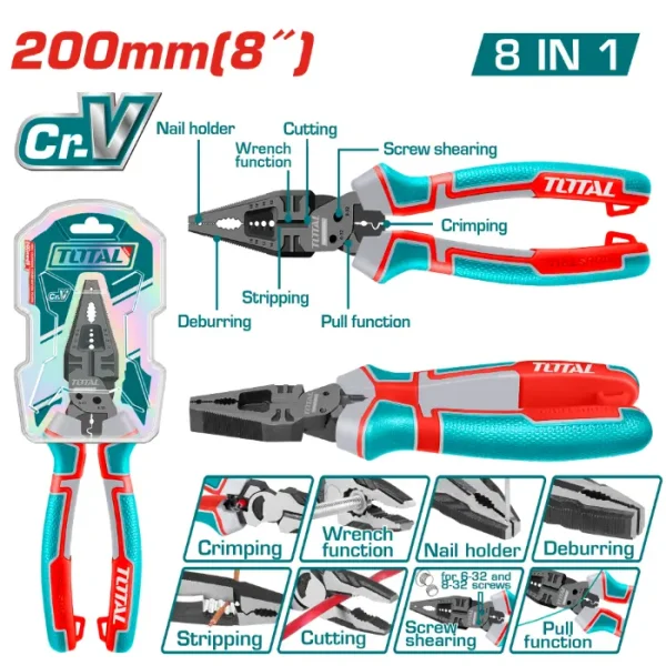 КЛЕШТА МОТОРЦАНГЛА TOTAL ПРО 200mm THTMF186