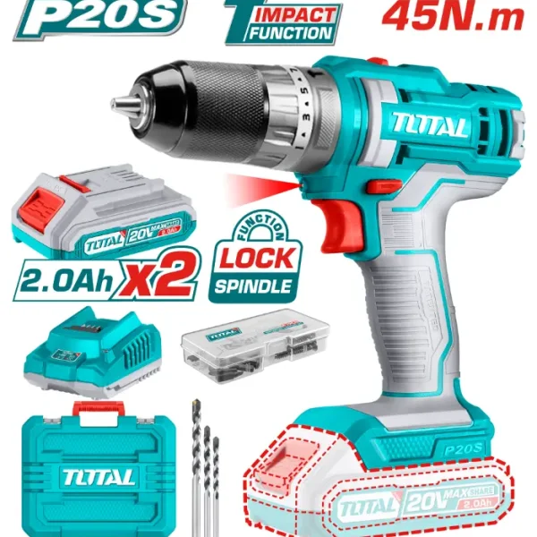 ШТРАФИЛИЦА 20V 2x2.0Ah БАТЕРИЈА 45Nm TOTAL -TIDLI201452