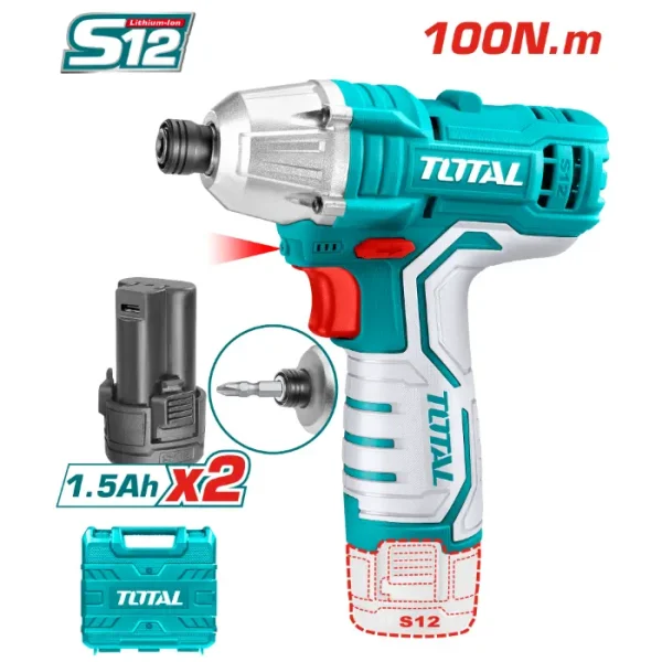 ШТРАФИЛИЦА TOTAL 12V 2x1.5Ah TIRLI1201