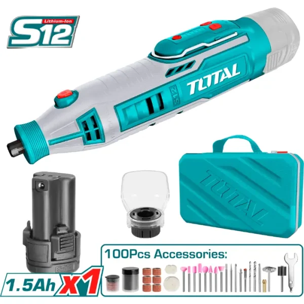 МИНИ ЧЕЛНА БРУСИЛКА тип ДРЕМЕЛ TOTAL 12V 1x1.5Ah TMGLI12011