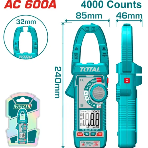 АМПЕР КЛЕШТА 600A TOTAL - TMT766001