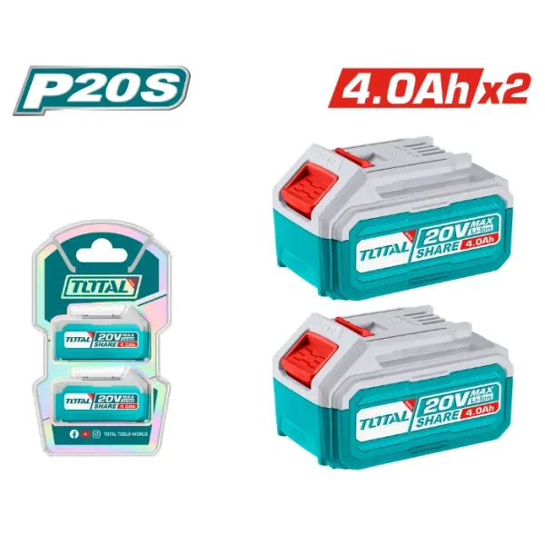БАТЕРИЈА TOTAL 20V 2x4.0Ah TOSLI240312E