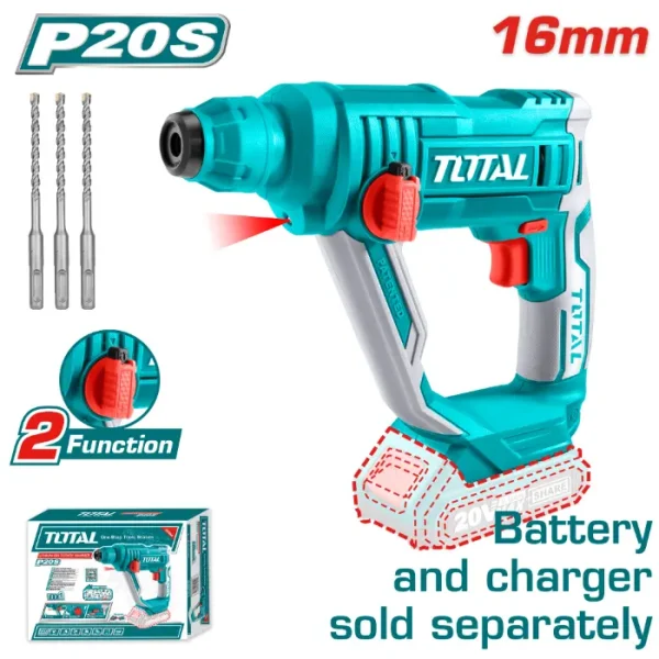 УДАРНА ДУПЧАЛКА SDS+ 20V 16mm СОЛО БЕЗ БАТЕРИИ TOTAL TRHLI1601