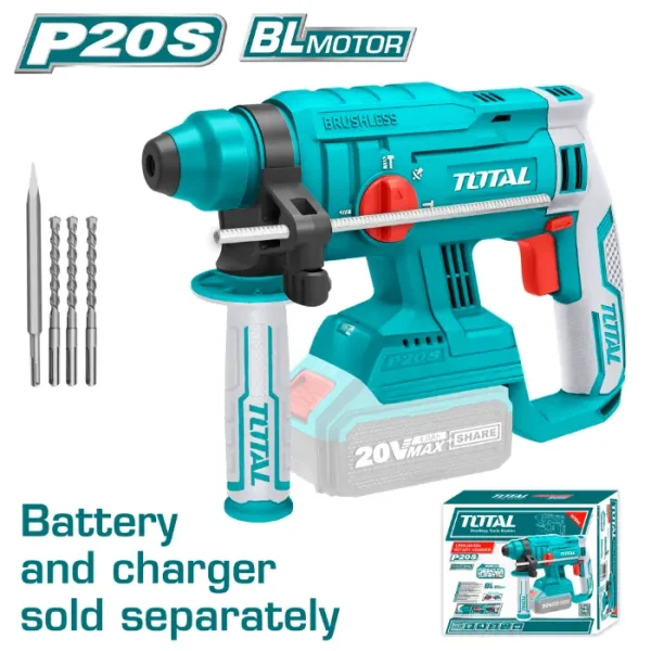 УДАРЕН ЧЕКАН ДУПЧАЛКА SDS+ 20V 22mm 2J СОЛО БЕЗ БАТЕРИИ TOTAL BL-TRHLI2201
