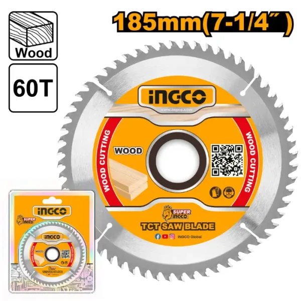 ПИЛА ЗА ДРВО INGCO 185mm 60T TSB118513