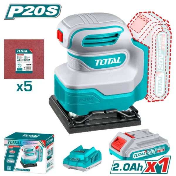 ВИБРАЦИОНА БРУСИЛКА 20V 1x2.0Ah TOTAL TSHSLI20141