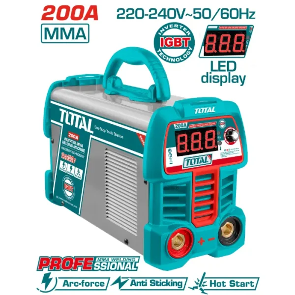 ИНВЕРТОР 200A АПАРАТ ЗА ЗАВАРУВАЊЕ TOTAL TW220069
