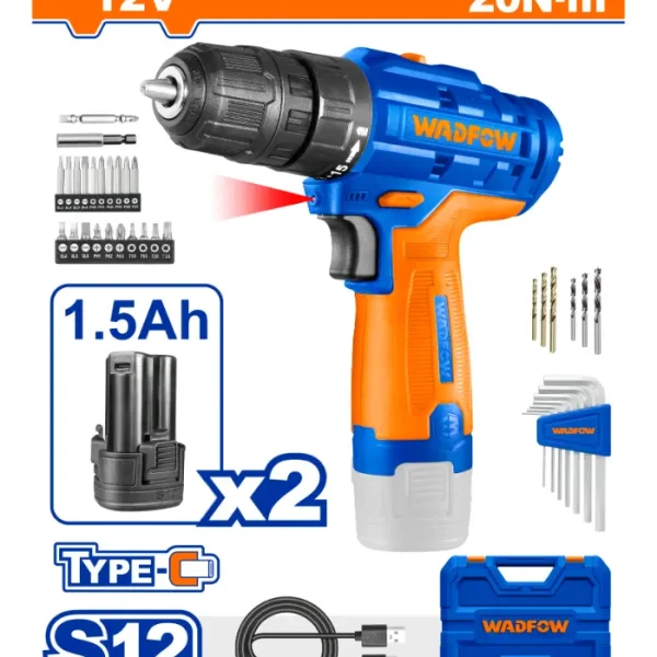 ШТРАФИЛИЦА 12V 20Nm 2x1.5Ah БАТЕРИЈА WADFOW WCDS525