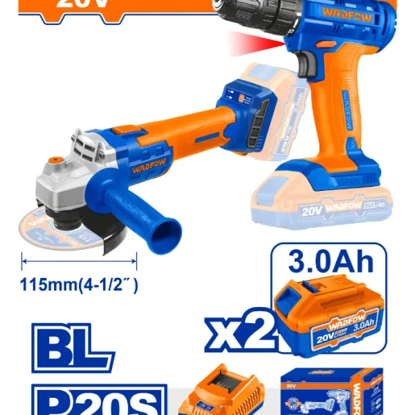 COMBO СЕТ 2/1 20V ШТРАФИЛИЦА + БРУСАЛКА WADFOW WCK20512