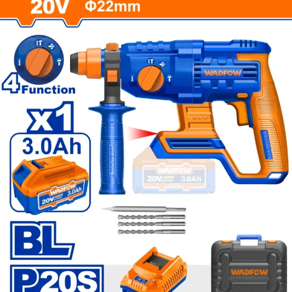 БАТЕРИСКИ УДАРЕН РОТИРАЧКИ ЧЕКАН ХИЛТА 20V 1x3.0Ah БАТЕРИJA 22mm WADFOW WLM1522