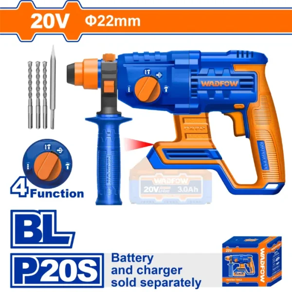 БАТЕРИСКИ УДАРЕН РОТИРАЧКИ ЧЕКАН ХИЛТА 20V 22mm СОЛО БЕЗ БАТЕРИЈА WADFOW WLM15220