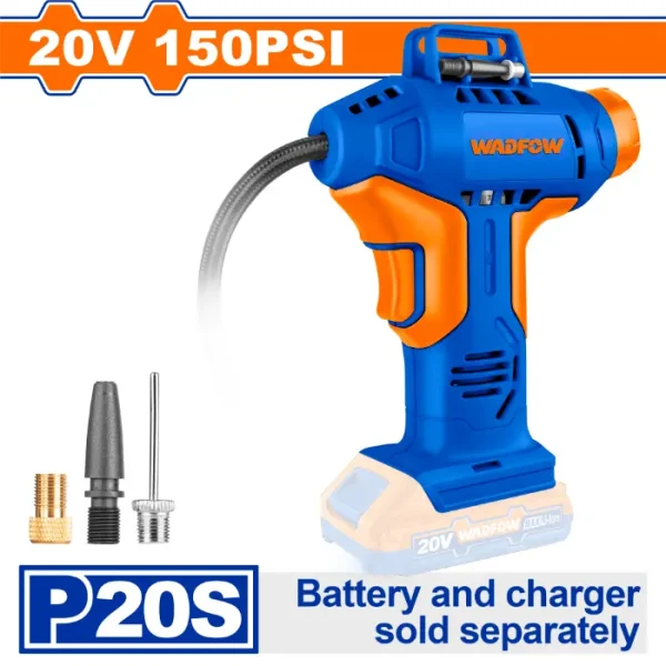 БАТЕРИСКА ПУМПА ЗА ГУМИ 20V 150PSI СОЛО БЕЗ БАТЕРИИ WADFOW WLN2520